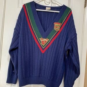 Vintage Maser Oversized  Blue V Neck Size 42/ L Women’s Cardigan
